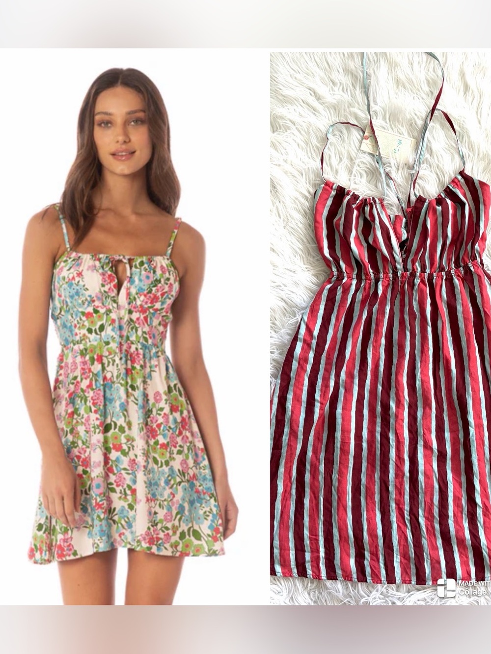NWT Anthropologie Maaji Morning Glam Striped Halter Mini Dress Coverup Medium